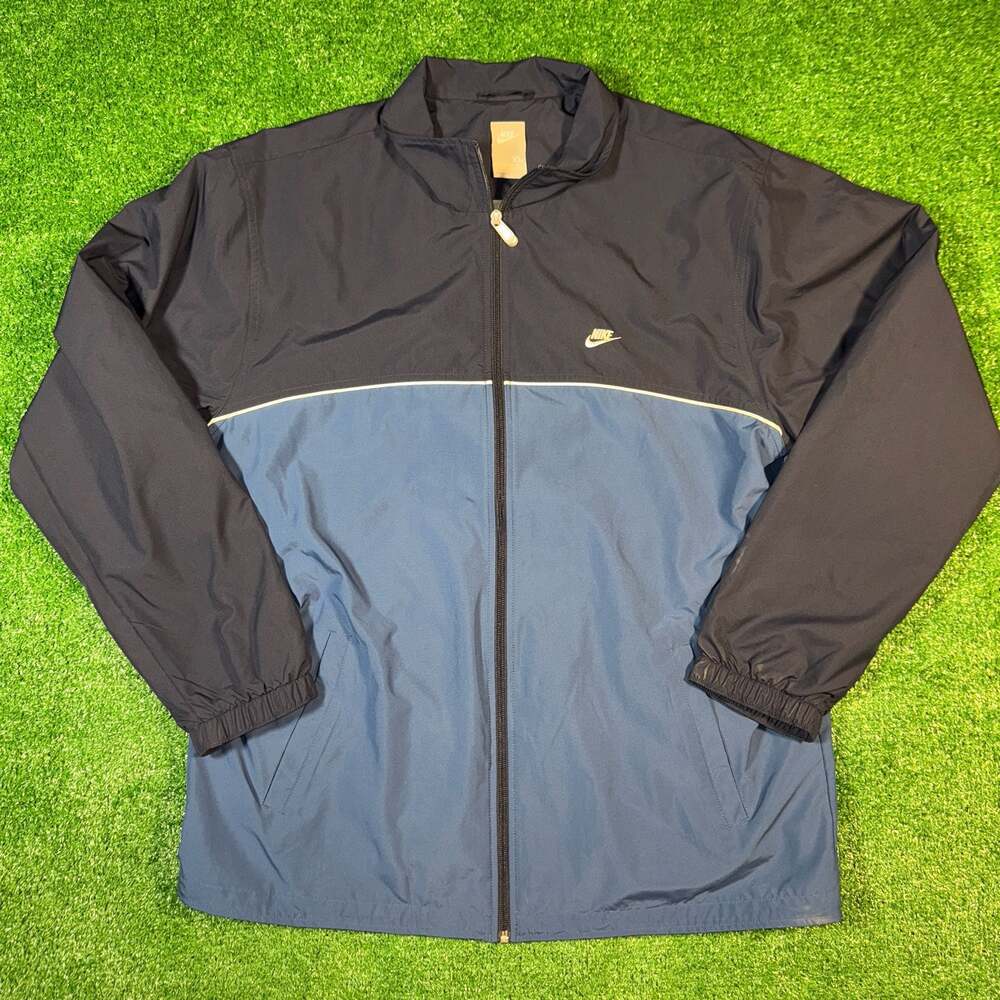 Vintage Silver Tab Nike Two-Tone Navy and Blue Full-Zip Windbreaker Jacket
